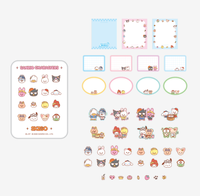 [PRE-ORDER] Stray Kids SKZOO x Sanrio TIN CASE STICKY NOTE SET